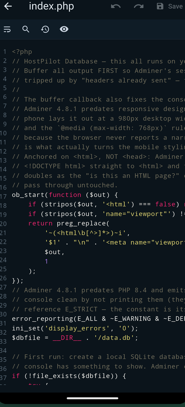 Built-in editor