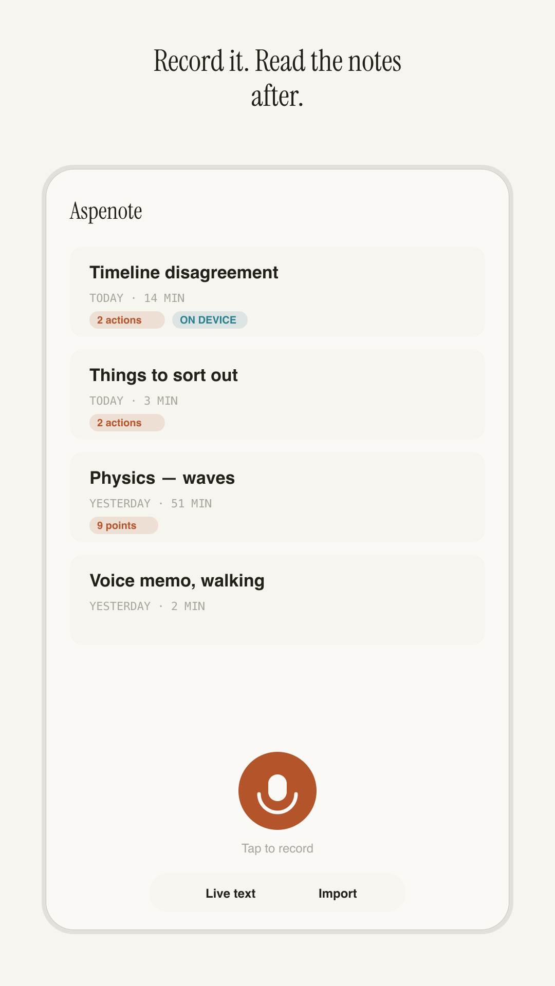 Every note, on the phone