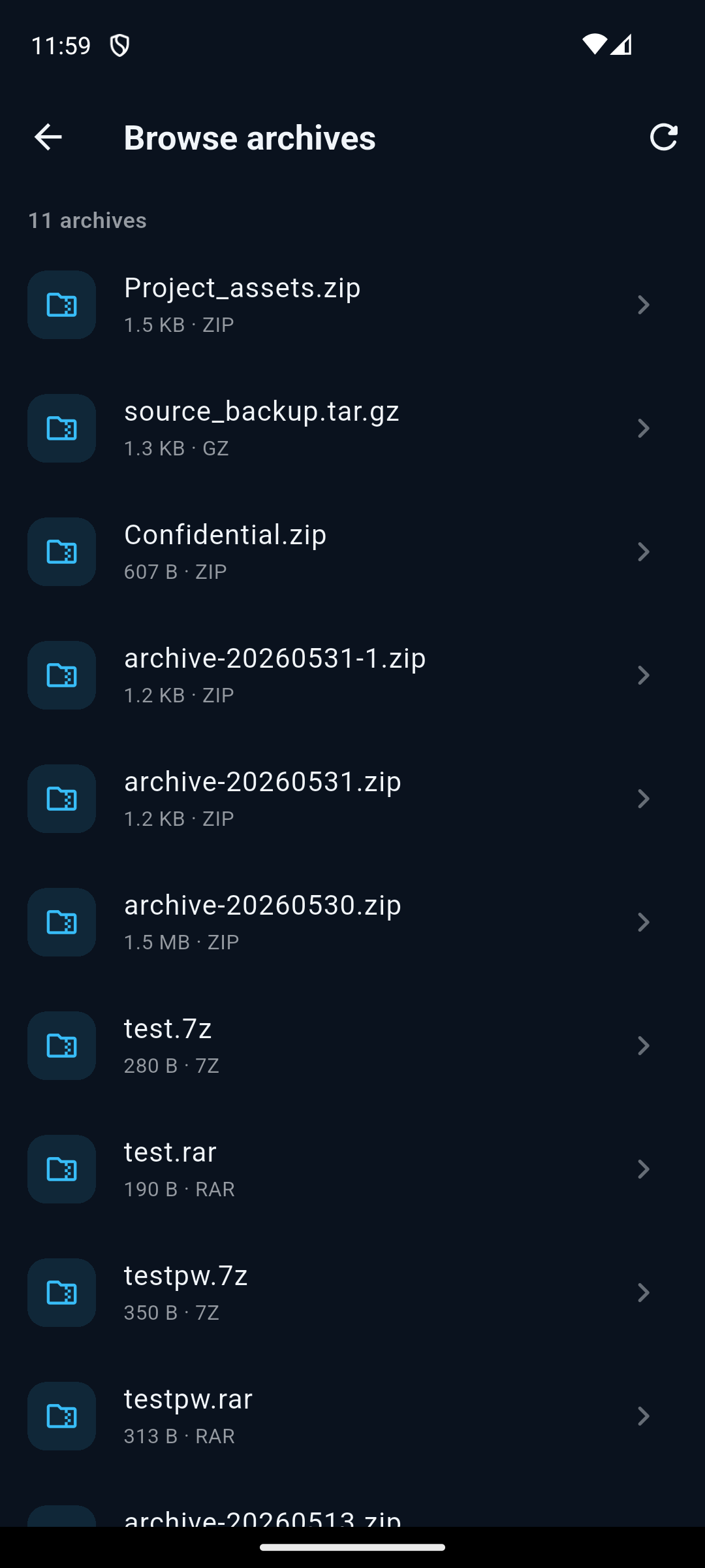 ZIP Archive Manager screenshot 2